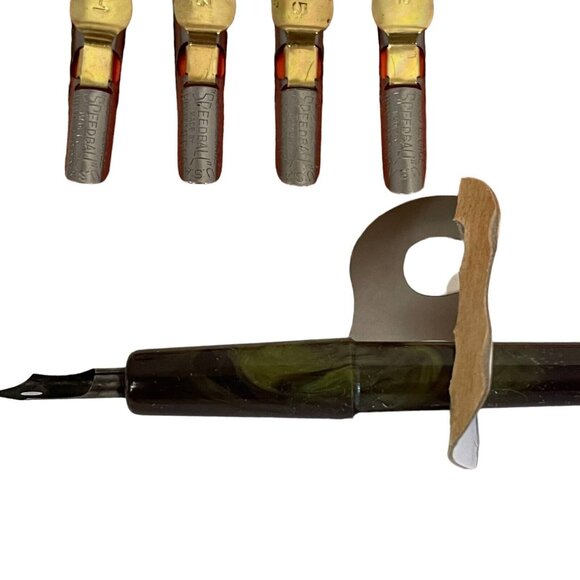 Speedball No. 5 Art Pen Kit With Assorted Nibs & Pen Holder Made In USA Hunt Man - Picture 4 of 13